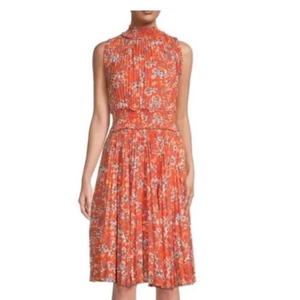 Nanette Lepore Orange Floral Sleeveless Dress